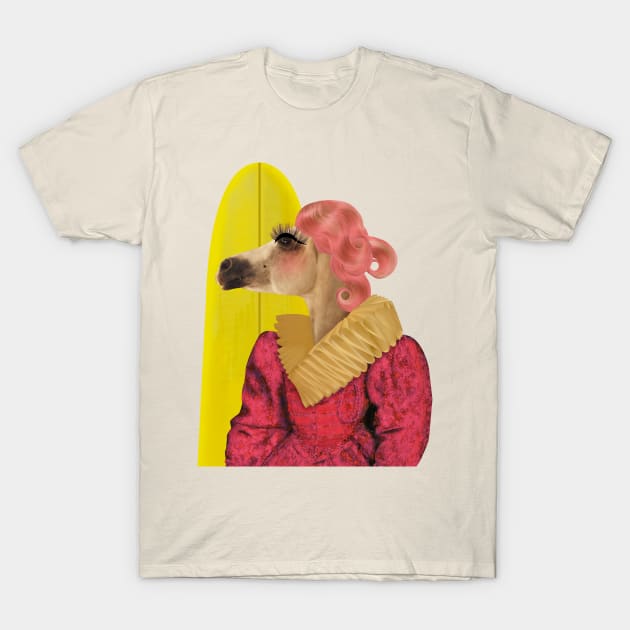 Victorian surfer lady horse T-Shirt by The art of Mr Goldfish